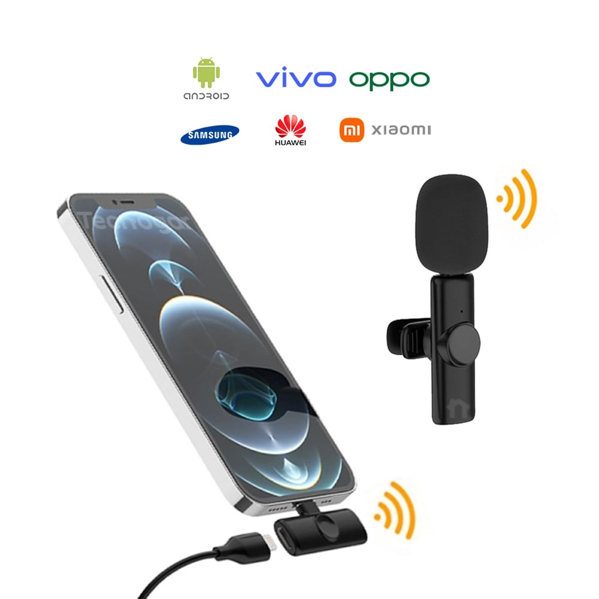 GENERICO - Micrófono Solapero Inalámbrico Tipo C para Celulares Tablet y Laptops