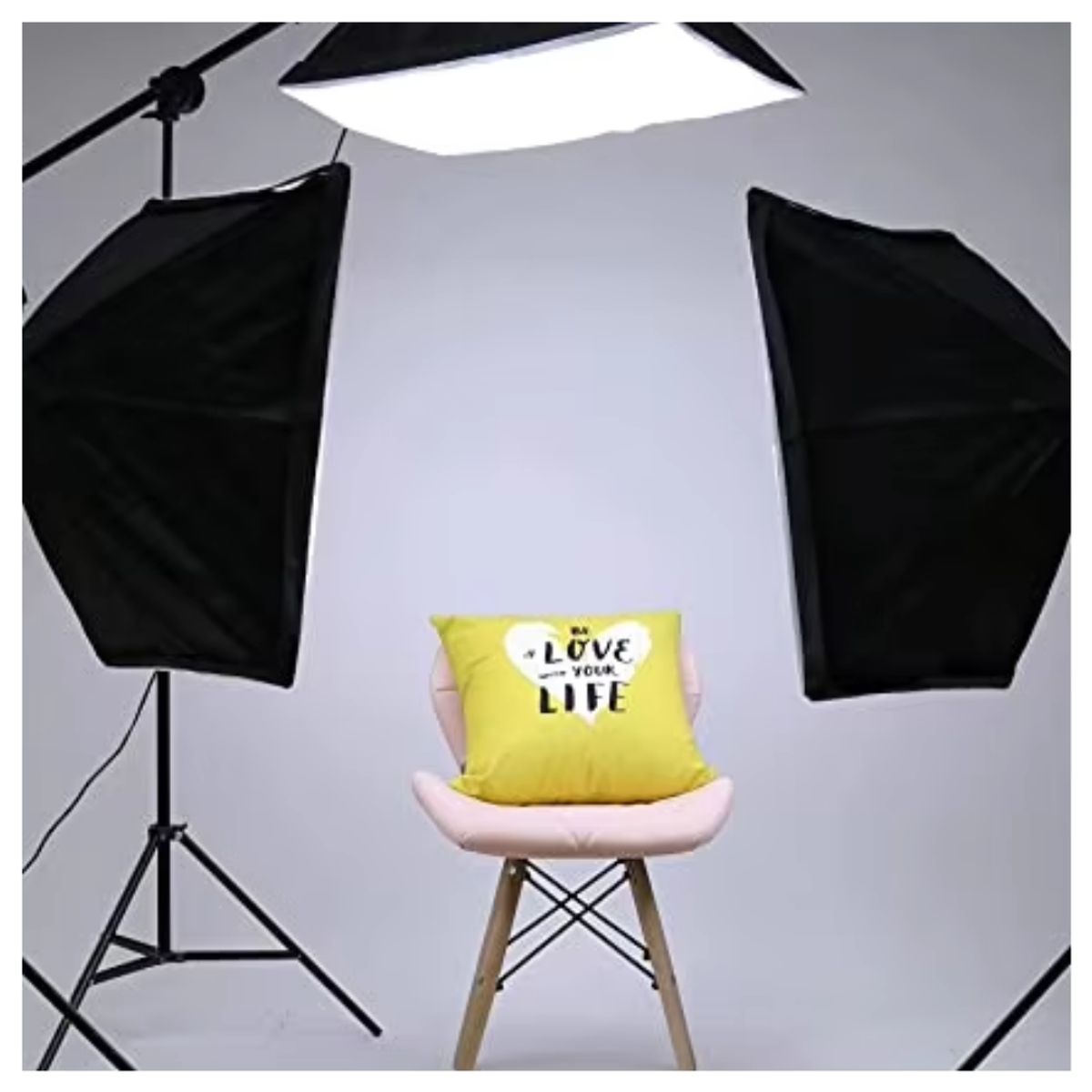 GENERICO - KIT ILUMINACIÓN CONTINUA 3 SOFTBOX PARA FOTOGRAFÍA CON SOPORTE CENITAL