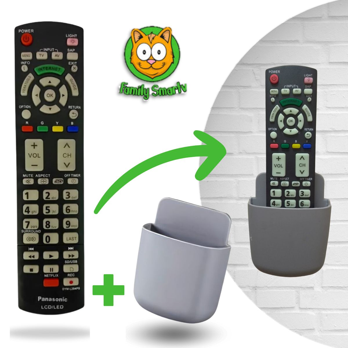 GENERICO - Control Remoto Generico Panasonic para Tv Smart 3D + Soporte Griis