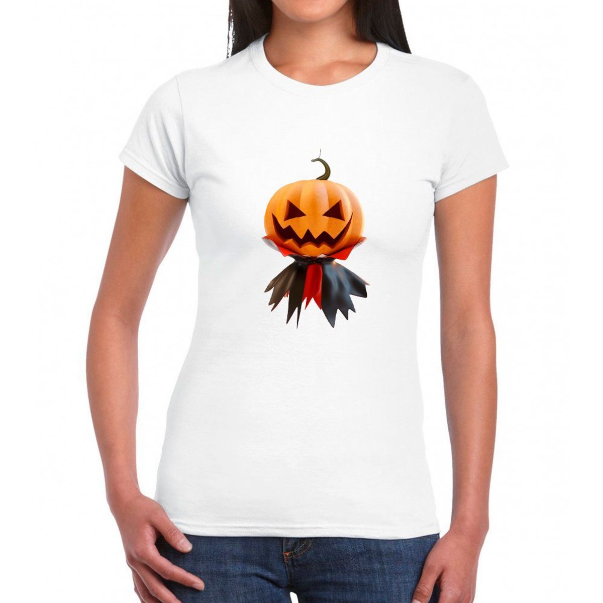 GENERICO - Polo Mujer Manga Corta CALABAZA - Blanco