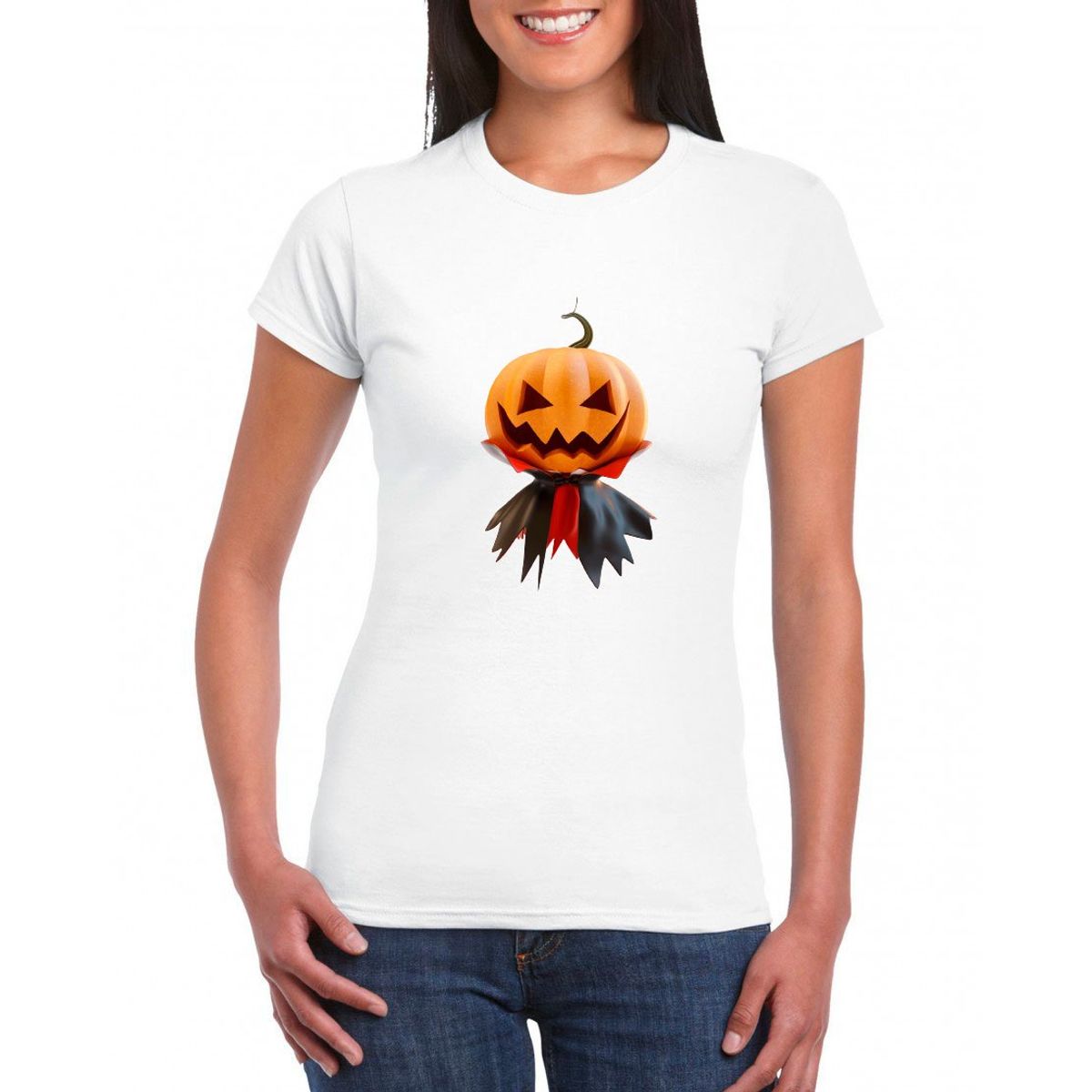 GENERICO - Polo Mujer Manga Corta CALABAZA - Blanco