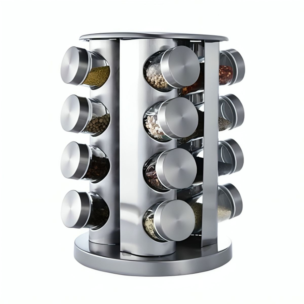 GENERICO - Organizador de Condimentos Giratorio de Vidrio Set de 16 Pz