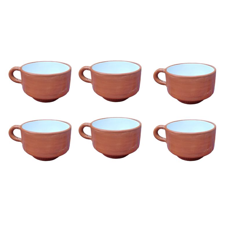 ACHALLAY ARTESANIA DE BARRO - Set de Tazas Cerámica Artesanal 400 ml 6 Piezas