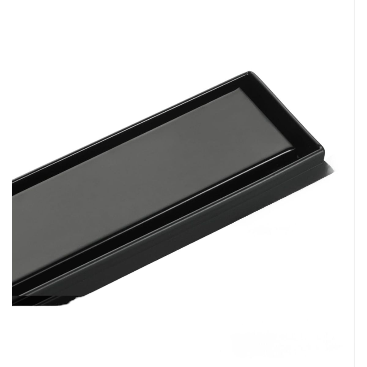 GENERICO - Sumidero Reversible 8x30cm Negro Mate de Acero Inoxidable SS304