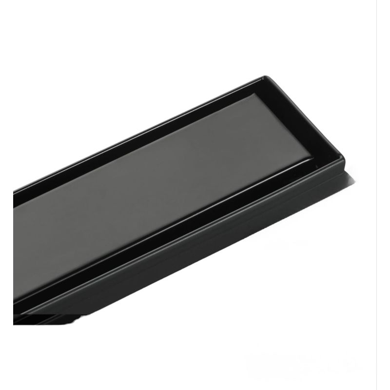GENERICO - Sumidero Reversible 8x30cm Negro Mate de Acero Inoxidable SS304