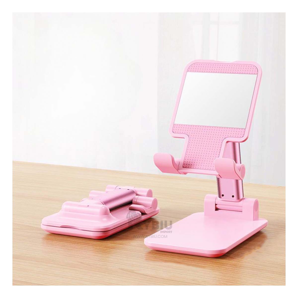 RYBIU IMPORT - Soporte Seguro Plegable para Celular Color Rosado