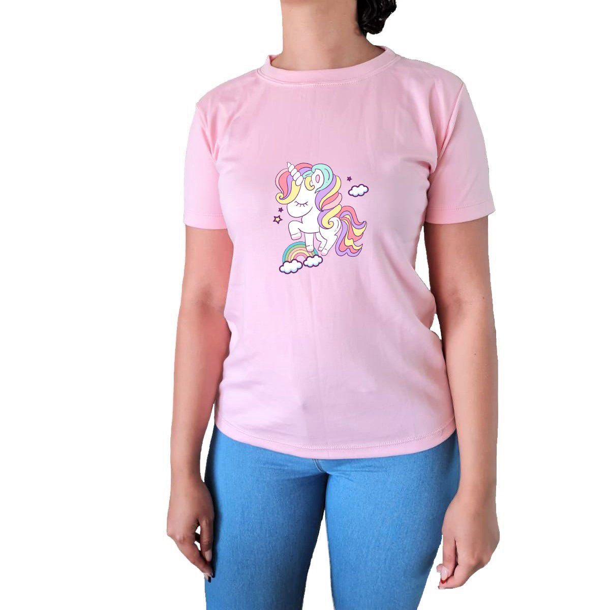 GENERICO - Polo Mujer Manga Corta Unicornio - Nathalie Love It - Rosado