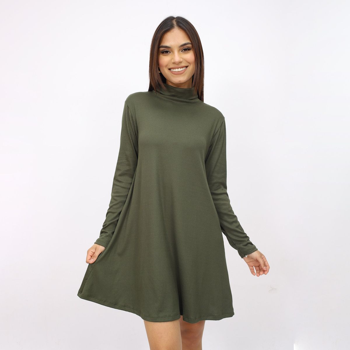 GENERICO - vestido casual algodon rib mujer