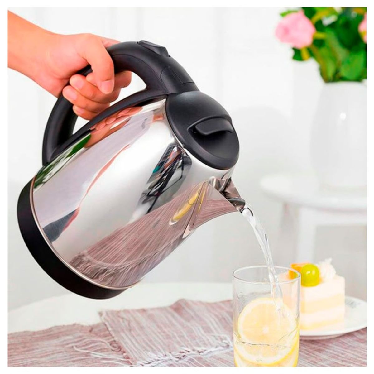 GENERICO - Hervidor eléctrico de 2 litros acero inox Jarra Hervidora