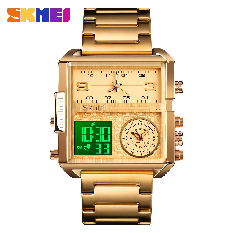 SKMEI - Reloj Skmei 1584 Dorado Digital Analogo 3 tiempos_.