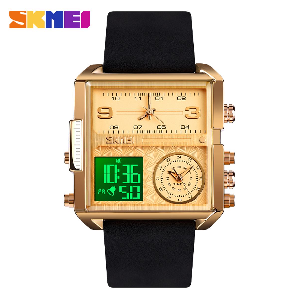 SKMEI - Reloj Skmei 1584 Dorado Digital Analogo 3Horas_.