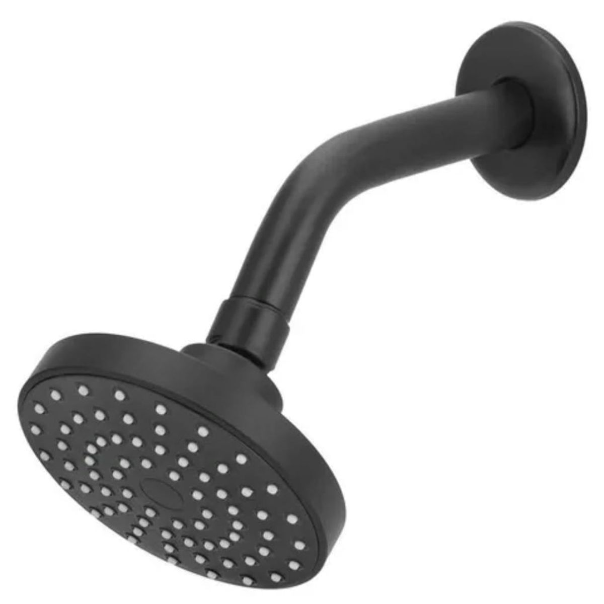 GENERICO - Cabezal de ducha redonda de 11cm ABS Negro Mate con brazo16cm ABS