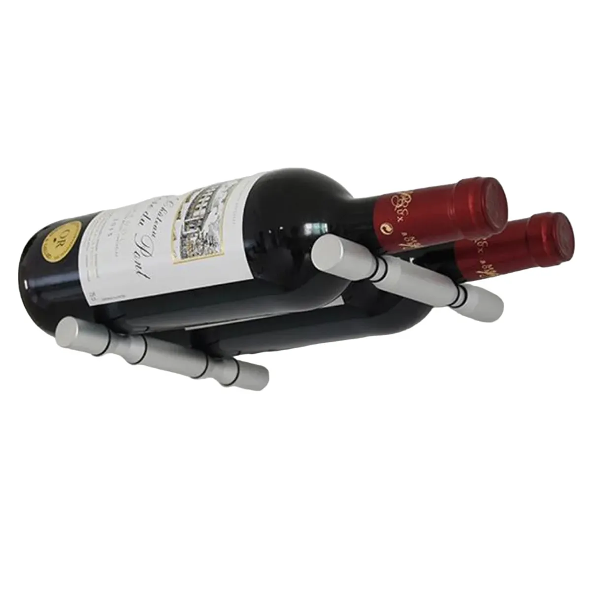 MEGIMPERU - Soporte de Aluminio para Vino Dale a tu Vinoteca un Toque Elegante