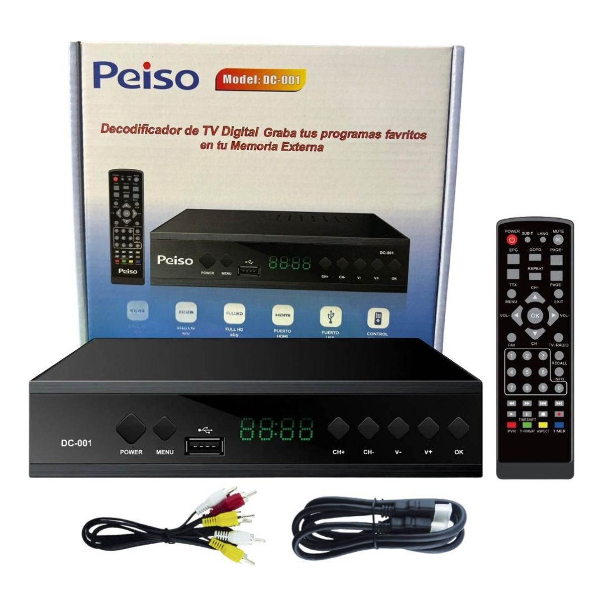 SEISA - Decodificador TV Sintonizador de Señal Digital Canales Full HD