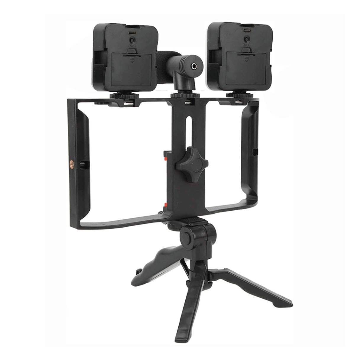 SEISA - Kit de Fotografia grabación con micrófono LED Mini trípode Smartphone