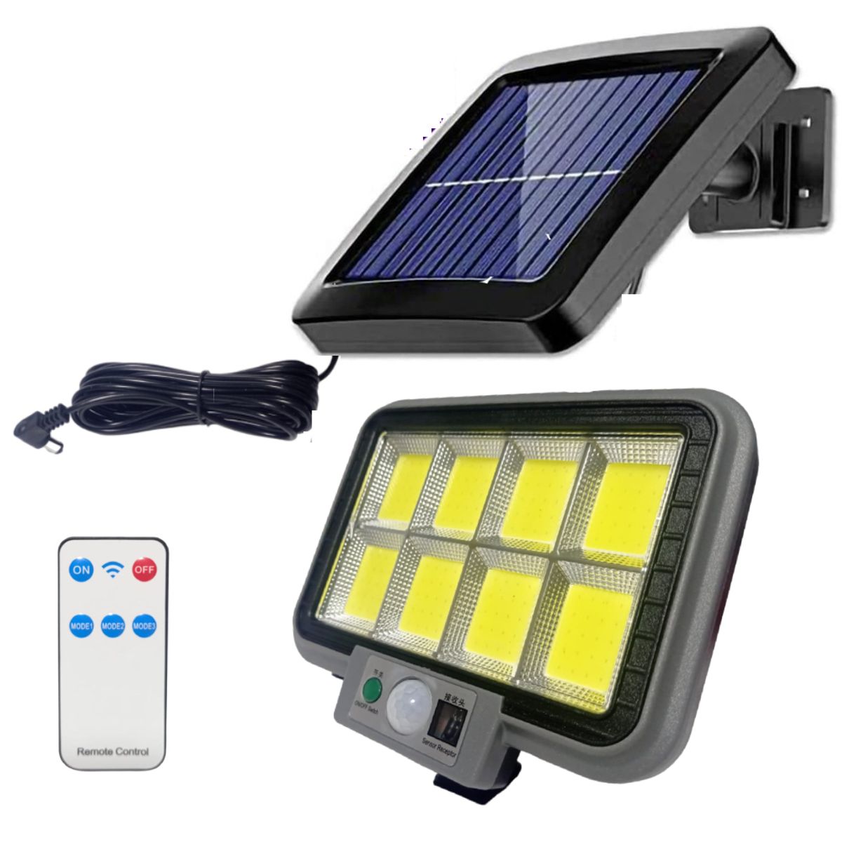 GENERICO - Lampara con Panel Solar para Exteriores Sensor de Movimiento