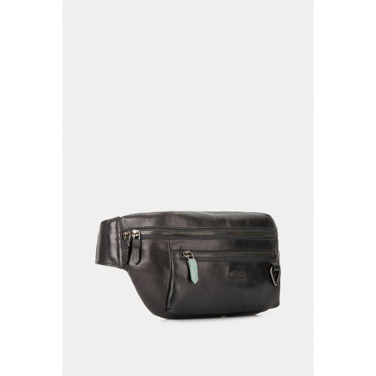 VELEZ - Vélez Riñonera Tivoli De Cuero Hombre Reata En Nylon Negro