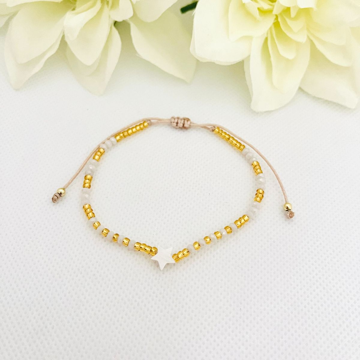 GENERICO - Pulsera Regulable Hilo Muranos Mostacillas y Acero  Carol