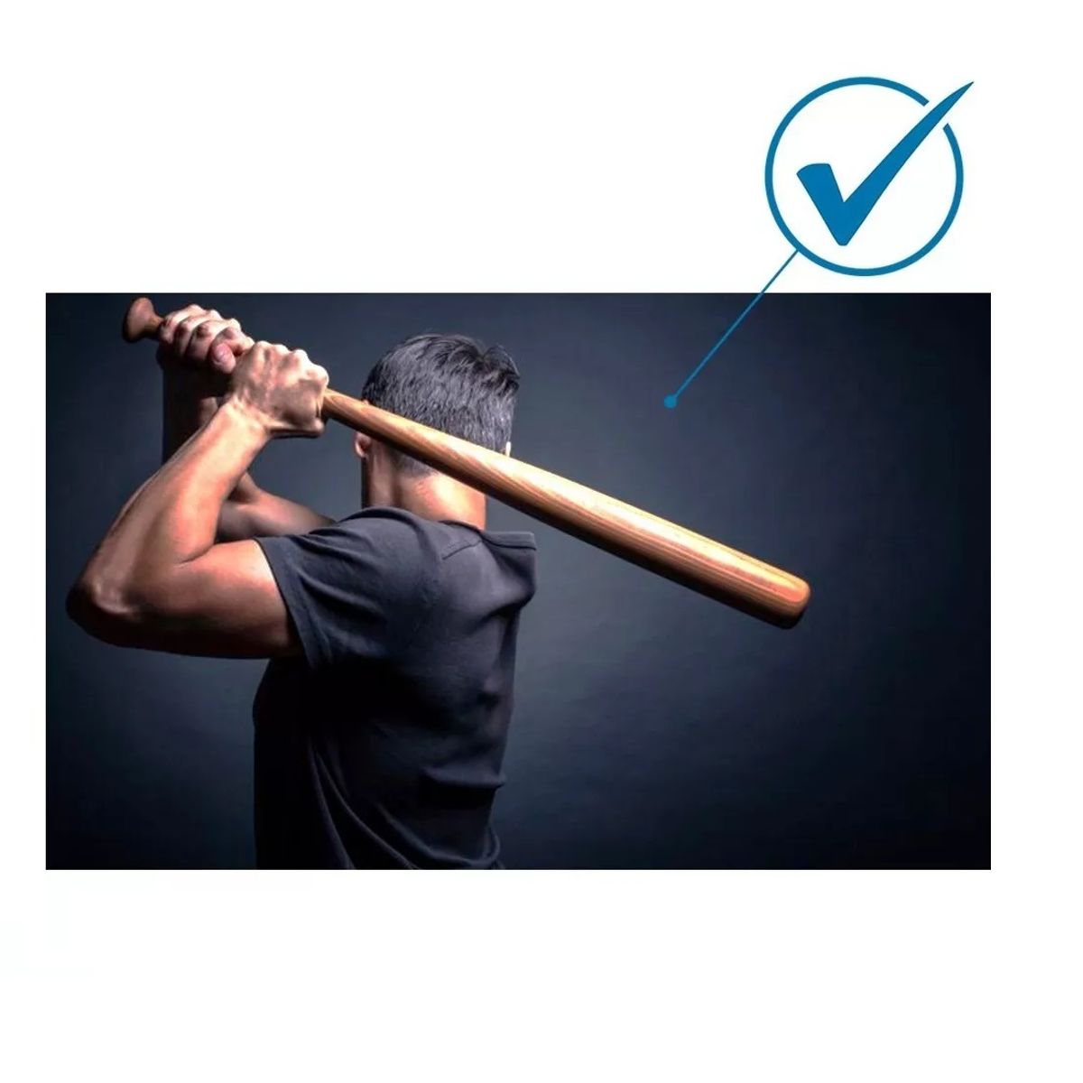 GENERICO - Bate Para Béisbol Baseball Madera Bat Importado 62.5 Cm