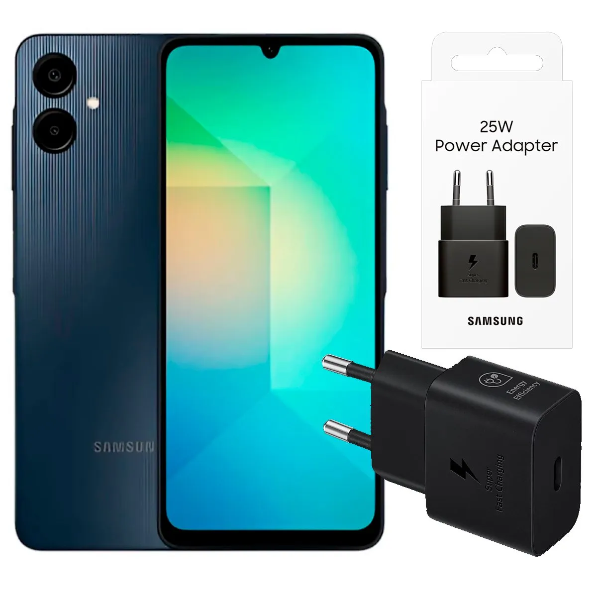 SAMSUNG - Samsung Galaxy A06 4GB RAM 128GB Negro + Adaptador 25W Negro