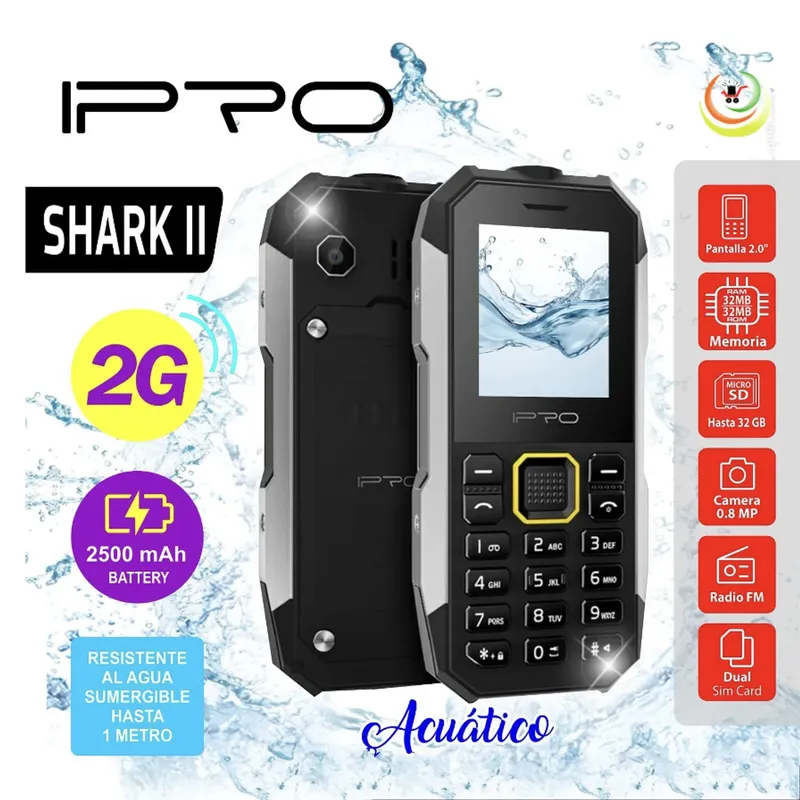 IPRO - CELULAR  RESISTENTE IPRO SHARK 2  -  IP67-  AZUL