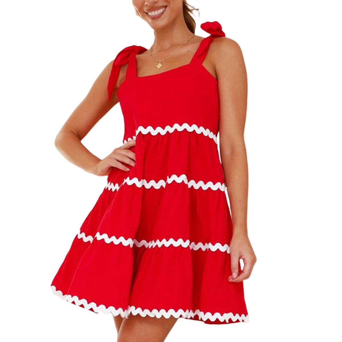 BLWOENS - Vestidos casuales de verano para mujeres - Rojo