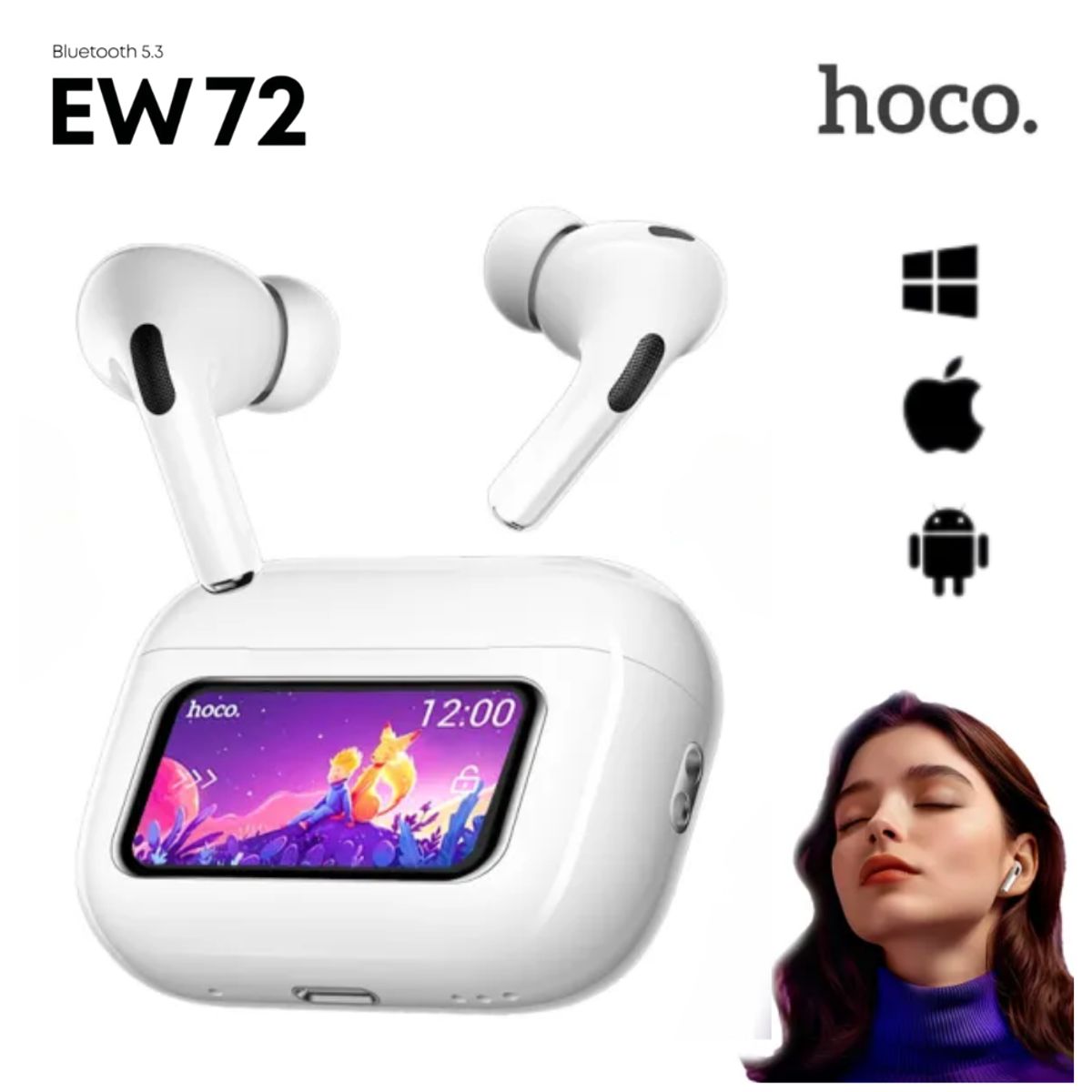 HOCO - Audifonos Bluetooth Hoco EW72 Auriculares Inalambricos Con Pantalla