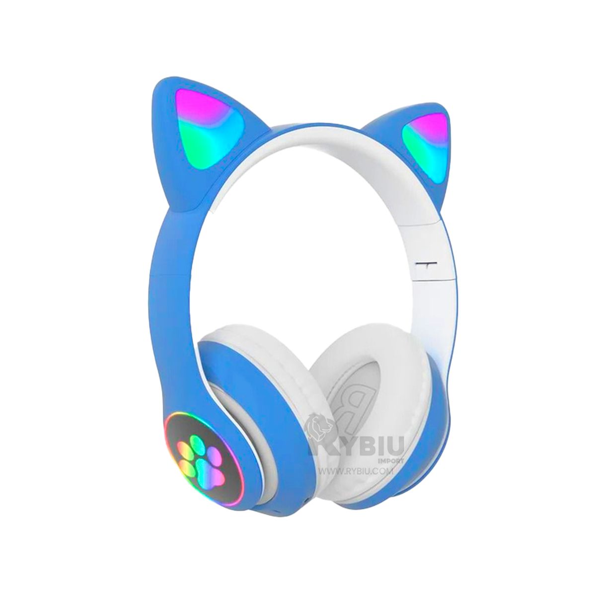 RYBIU IMPORT - Audifonos con Diseño de Gato Tono Azul Y+Papel de Regalo
