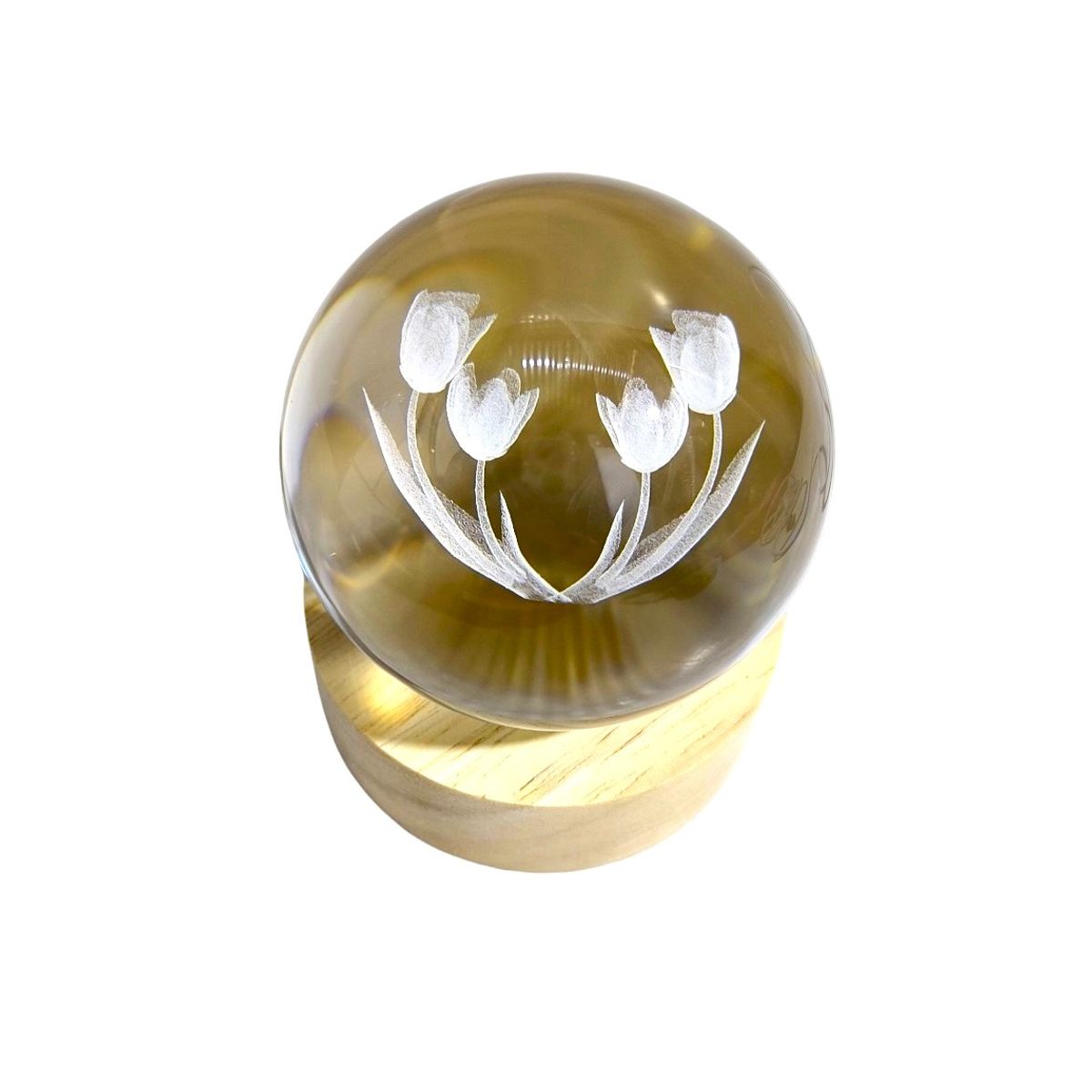 GENERICO - Esfera de cristal con diseño Tulipanes