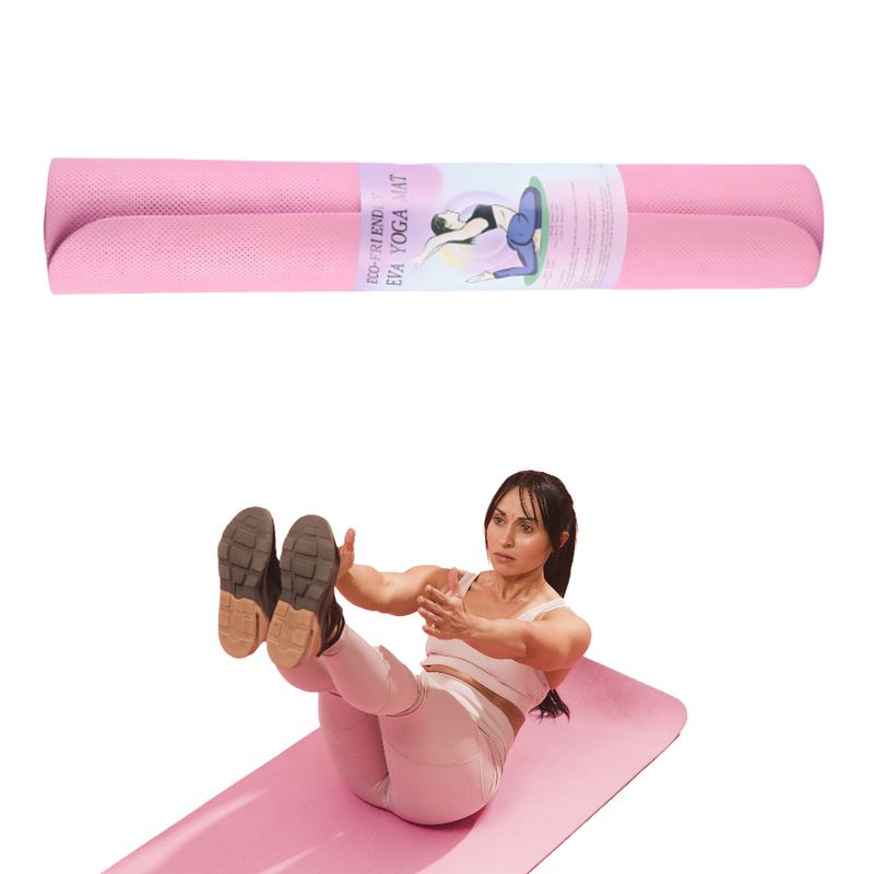 GENERICO - Mat Tapete para yoga pilates gimnasia de goma EVA - Rosado
