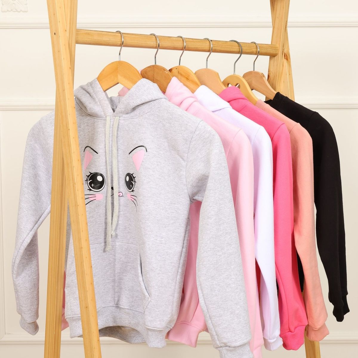 TAIS PRINCESS - Polera afranelada con capucha gatita niñas