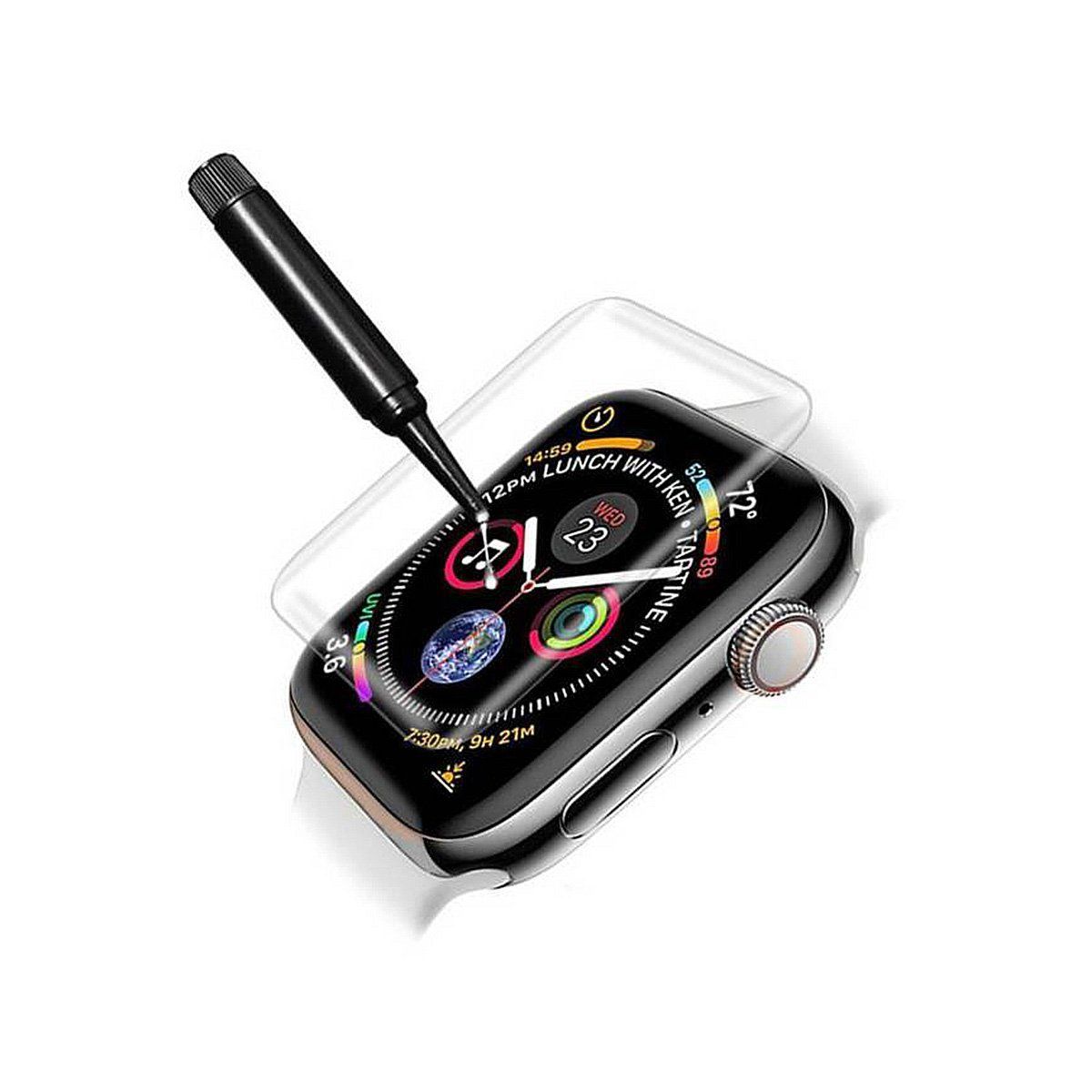 GENERICO - Vidrio Templado Luz Uv Full Curvo Applewatch 40mm - Transparente