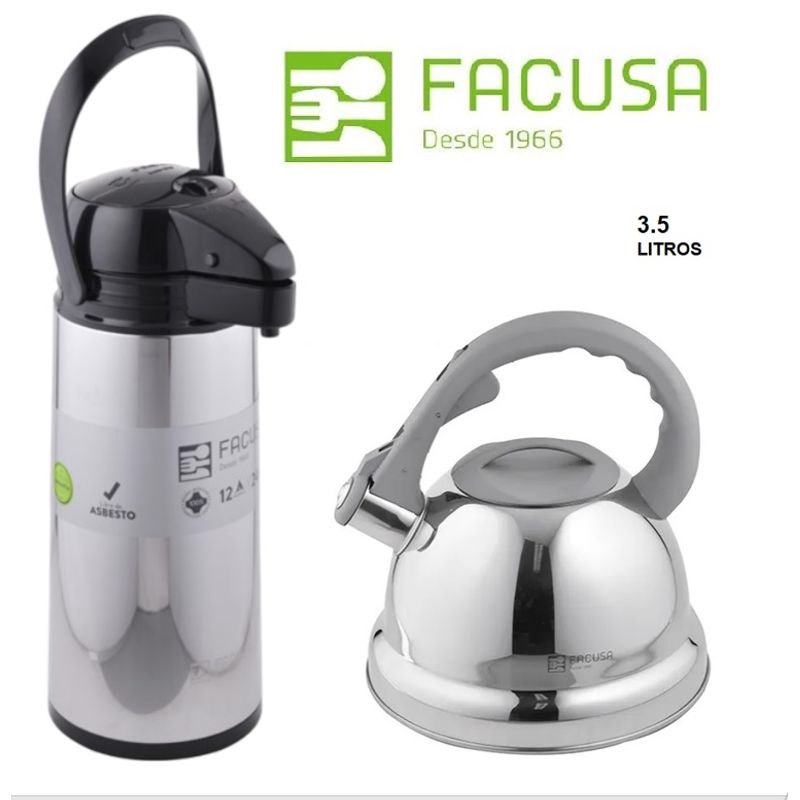 FACUSA - Termo Sifon Facusa  y Tetera 3.5 litros  Acero Inoxidable Facusa