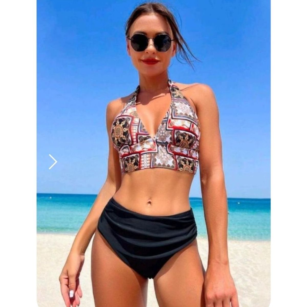 GENERICO - BIKINI HALTER CON COPA PUSH UP Y FORRO