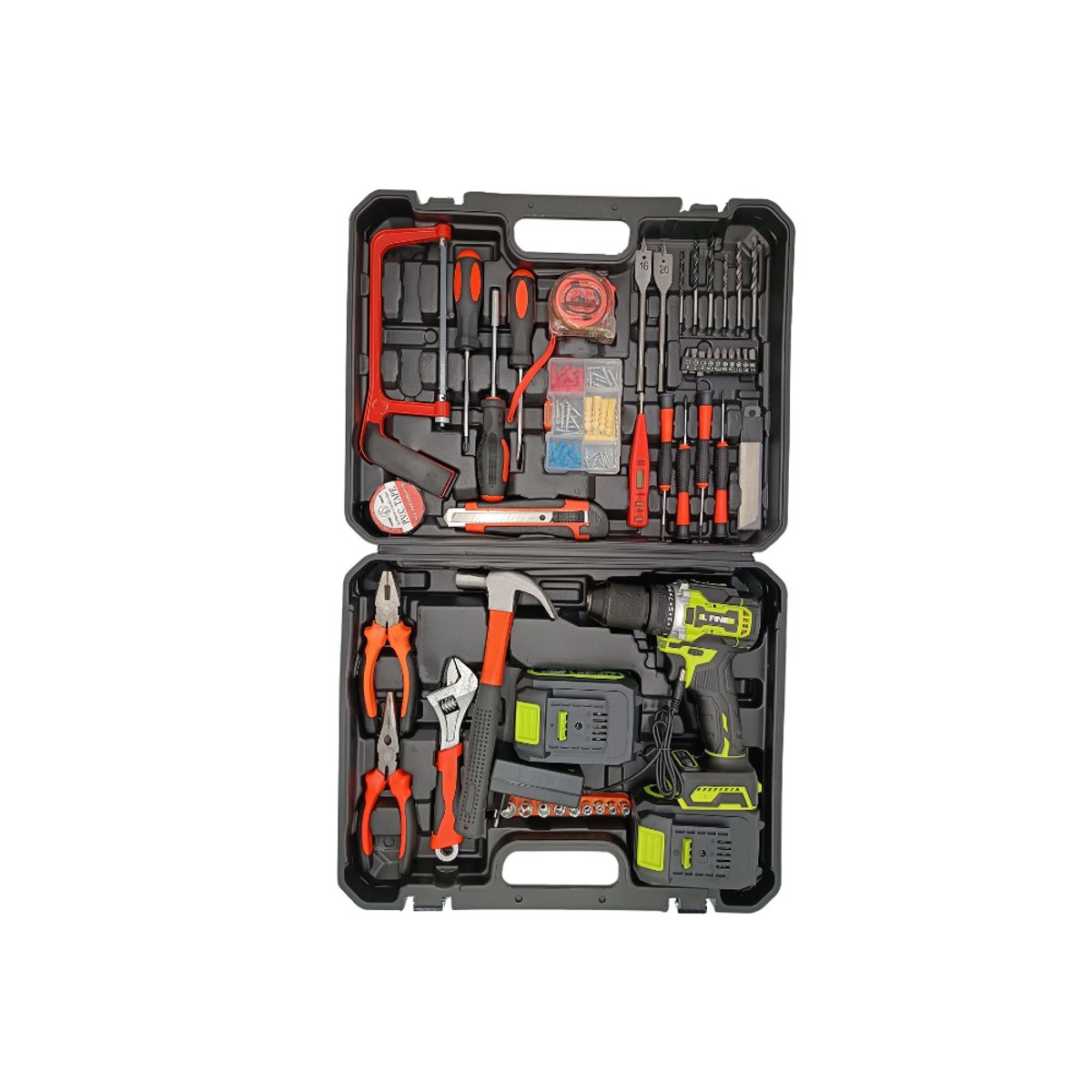 GENERICO - Taladro Inalámbrico 13mm 21V Il Fine Set de Herramientas  44 Piezas