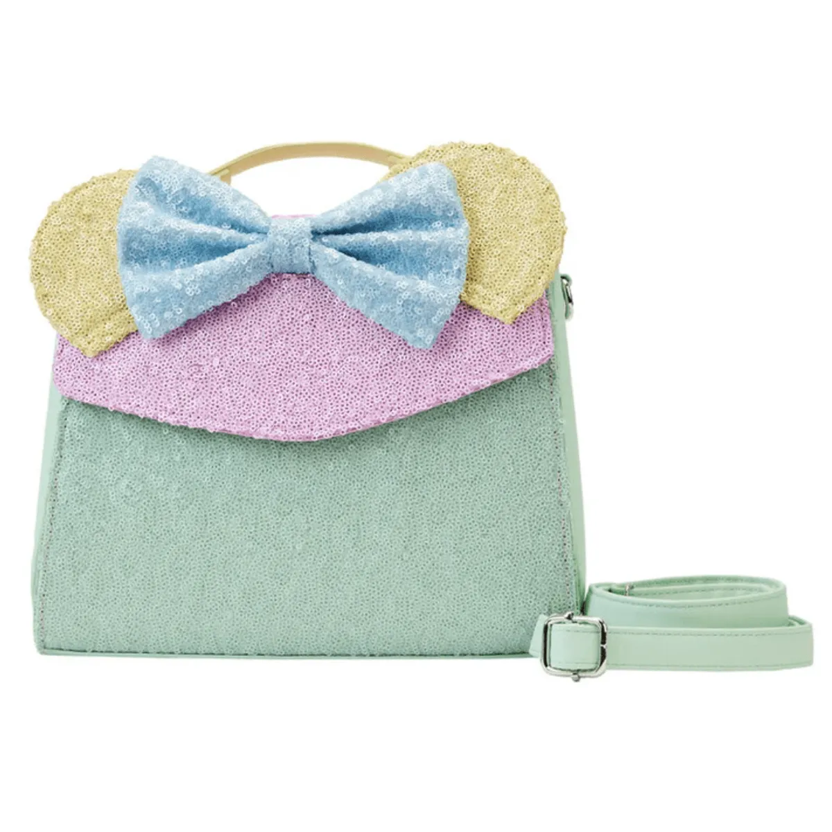 LOUNGEFLY - Cartera Crossbody Loungefly Minnie Mouse Lentejuelas Pastel