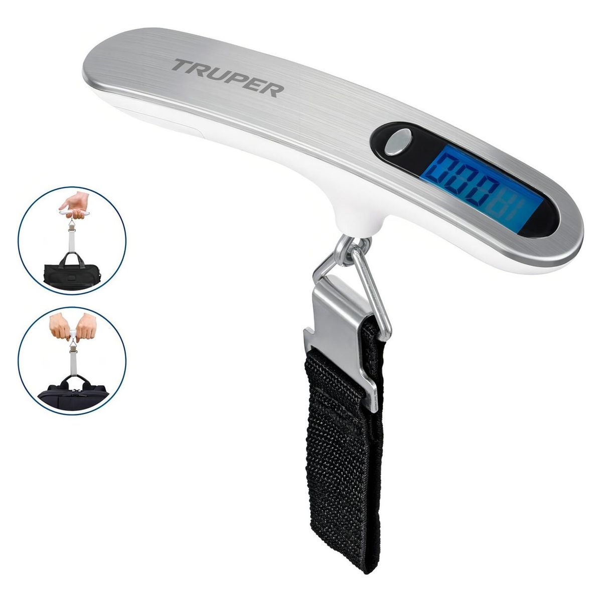 TRUPER - Balanza para Maletas de Viaje DIigital LCD 50KG Truper