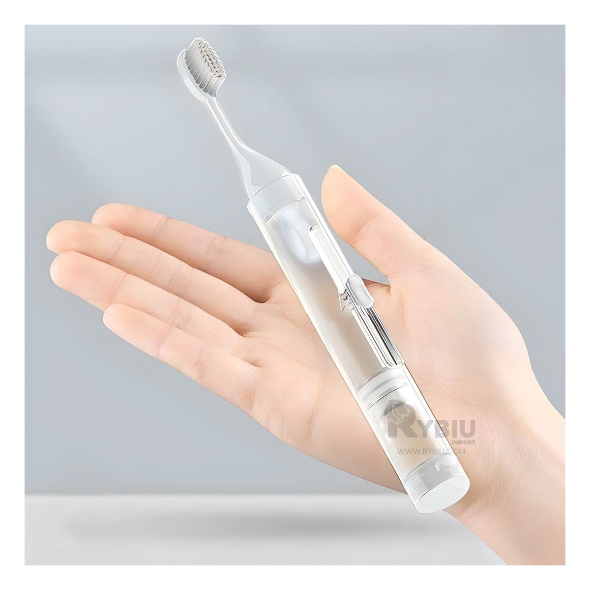 RYBIU IMPORT - Set de Cepillo y Dispensador de Pasta Dental Portatil Blanco