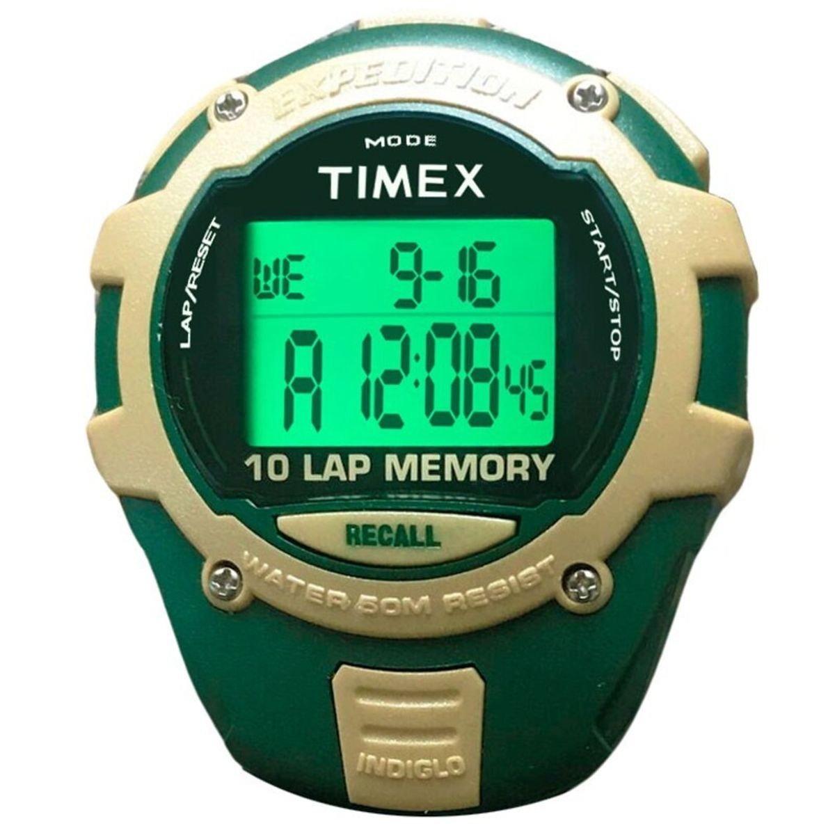 TIMEX - Cronómetro TIMEX EXPEDITION 10 Laps Multifunción Indiglo 01-100 Verde_.