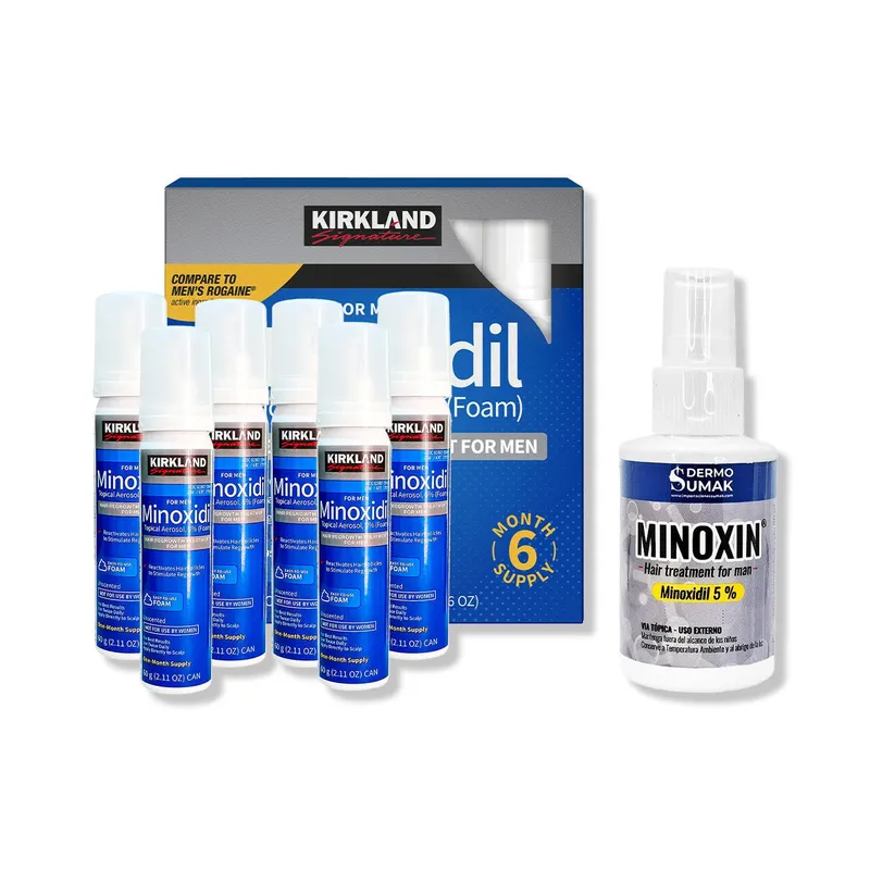 GENERICO - 6 Minoxidil Espuma Kirkland + LOCIÓN MINOXIN 60ML