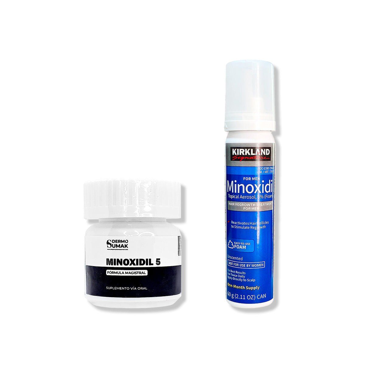 GENERICO - MINOXIDIL ESPUMA KIRKLAND 60ML + MINOXIDIL 5MG 60 CAPSULAS