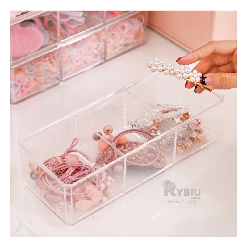 RYBIU IMPORT - Caja de 9 Divisiones Tono Transparente Y+Regalo Agendita