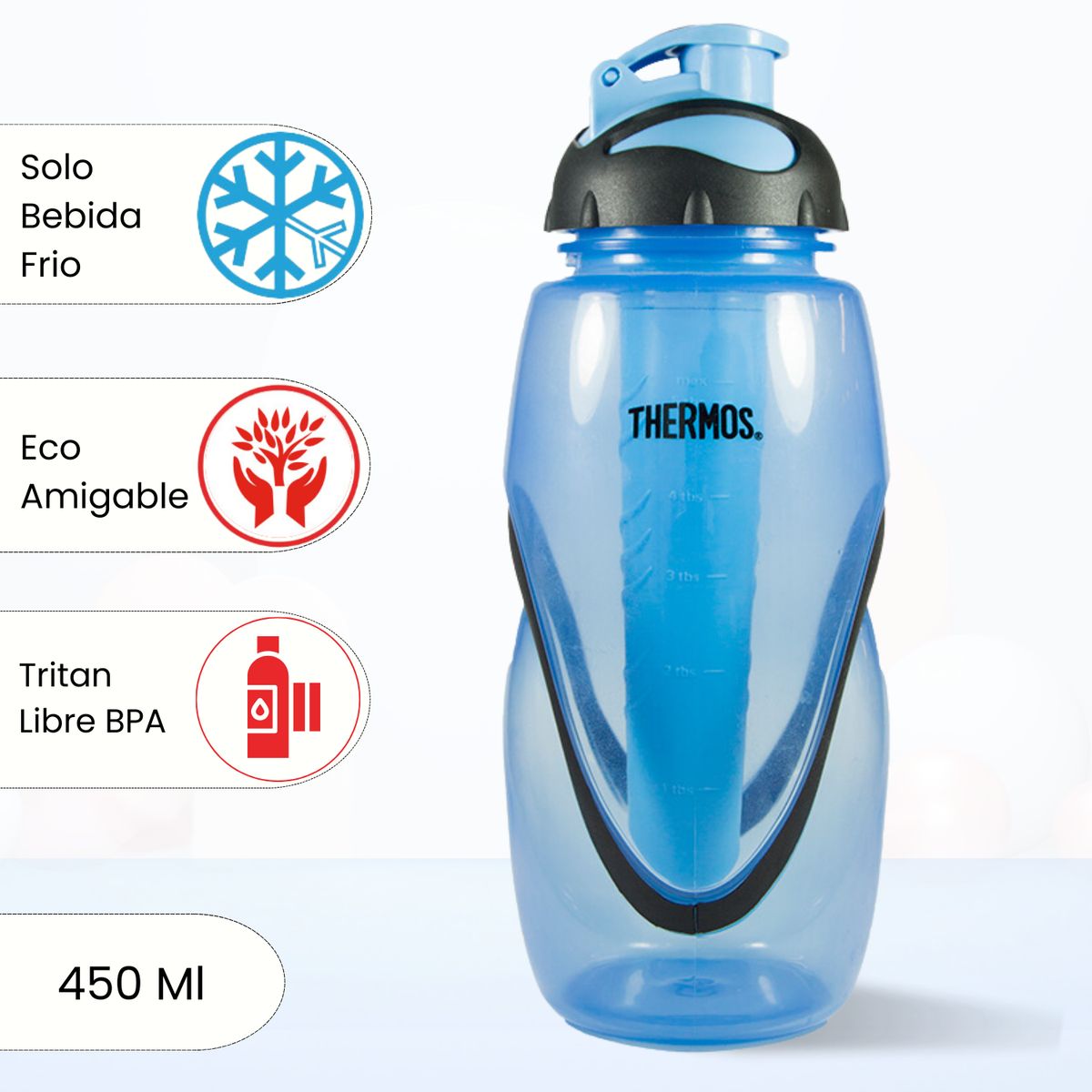 THERMOS - Tomatodo Deportivo Mediano Thermos 450 Ml Azul