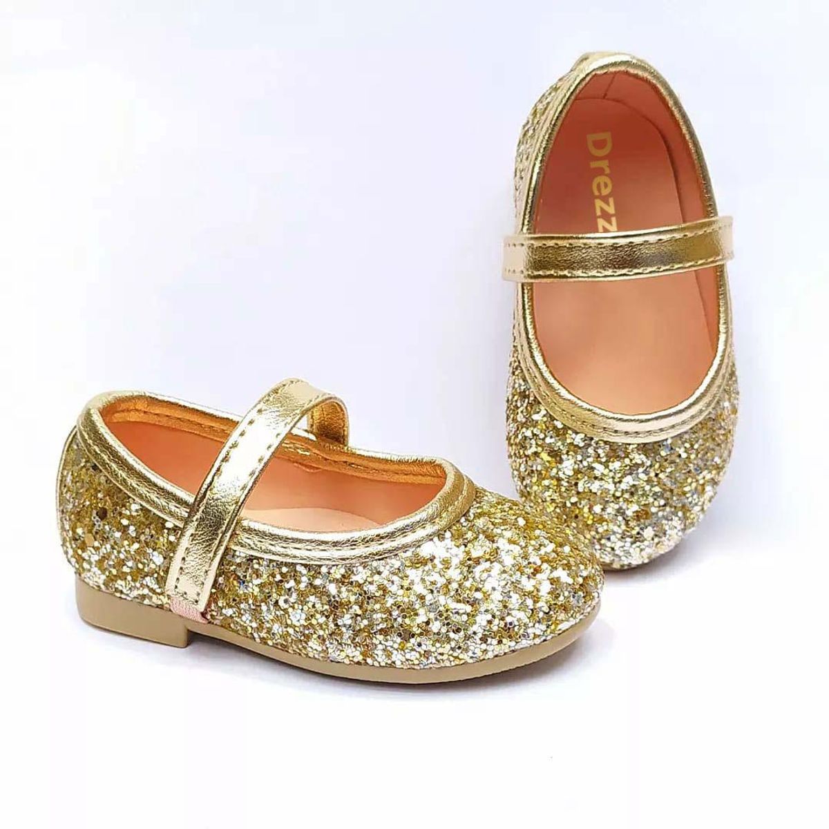 GENERICO - Zapatos dorados strass_.