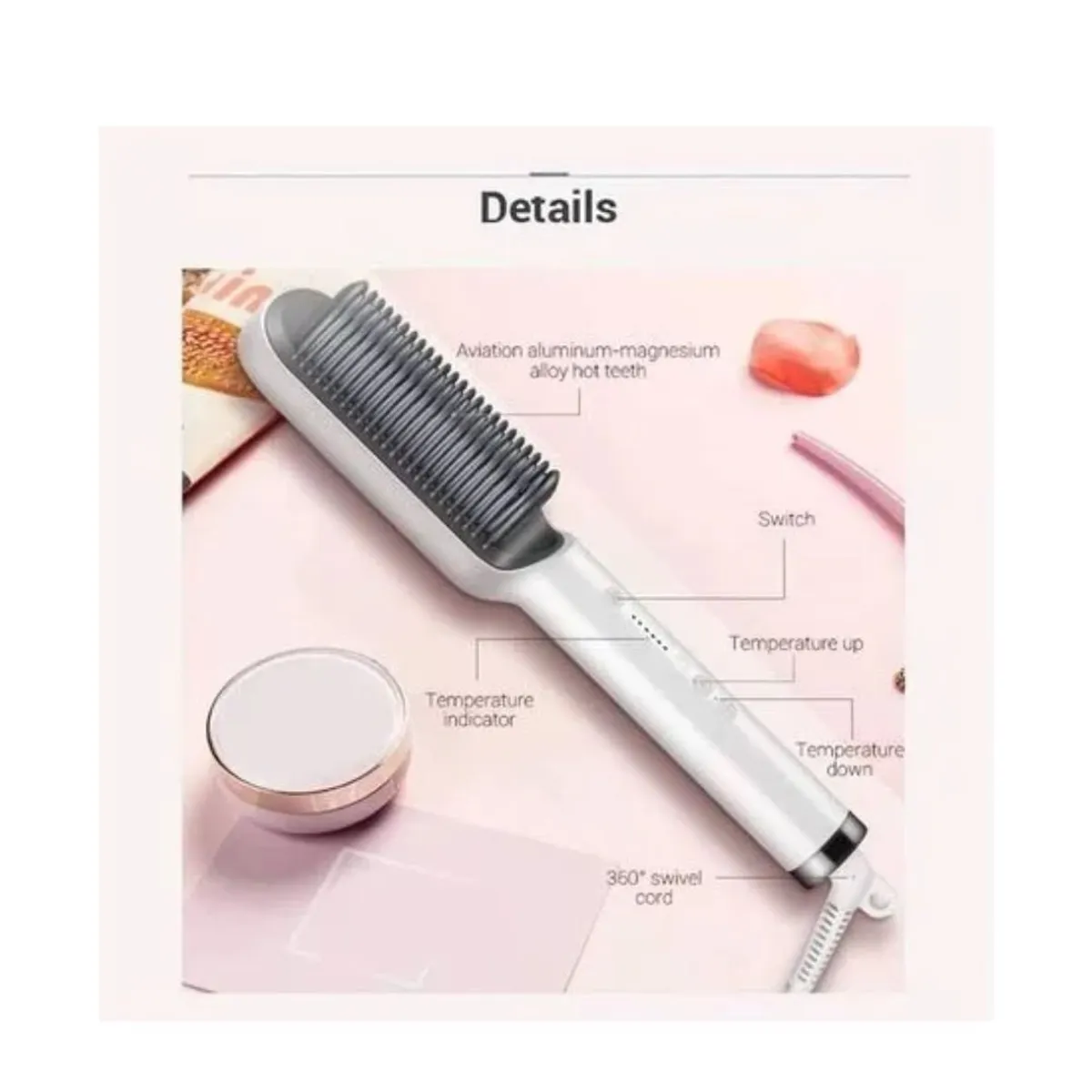 GENERICO - PEINE CEPILLO ALISADOR ELÉCTRICO