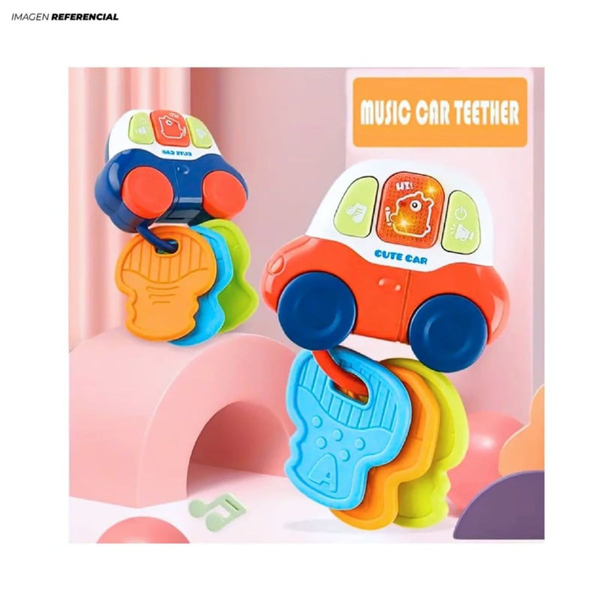 GENERICO - Juguete Mordedor Llavero Carro Rojo