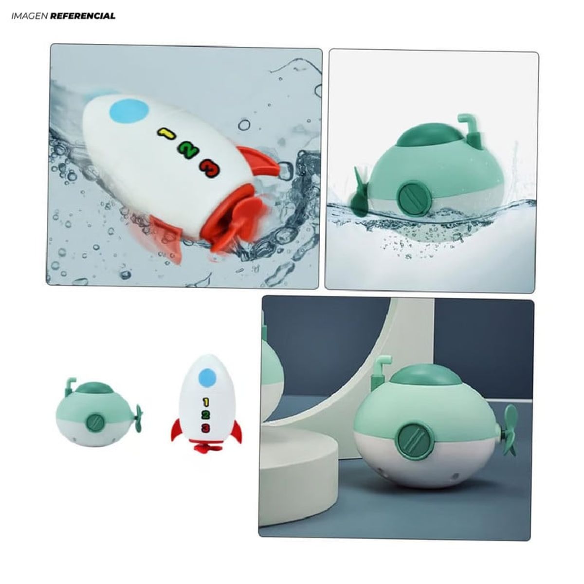 GENERICO - Juguete de Baño Submarino Juguete para Bañera-2 Piezas