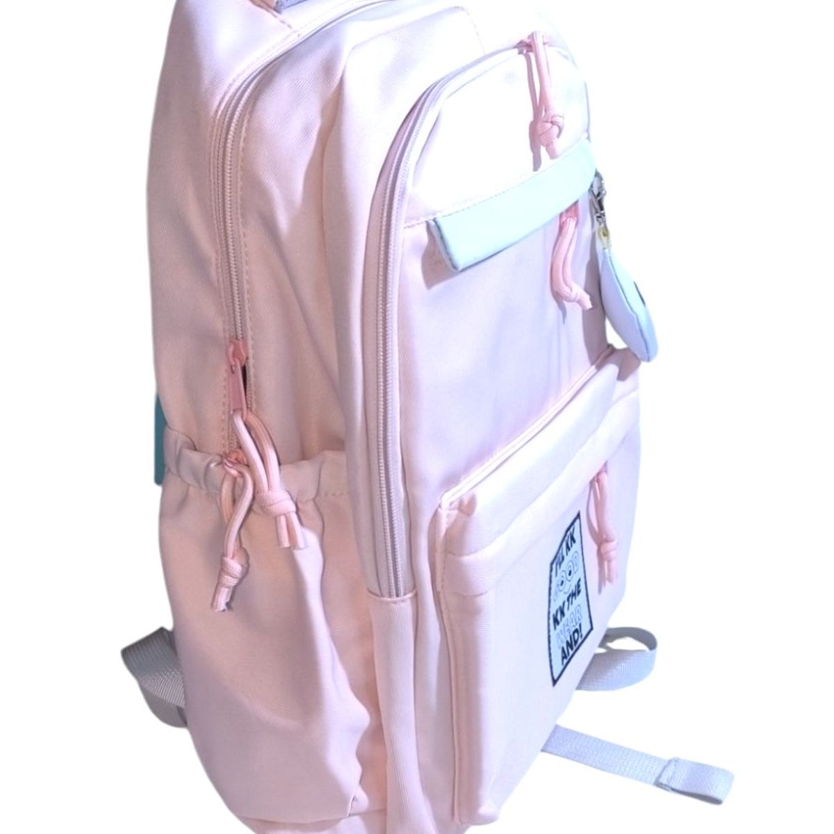 GENERICO - Mochila Kawaii porta laptop con llavero muñequito y pines