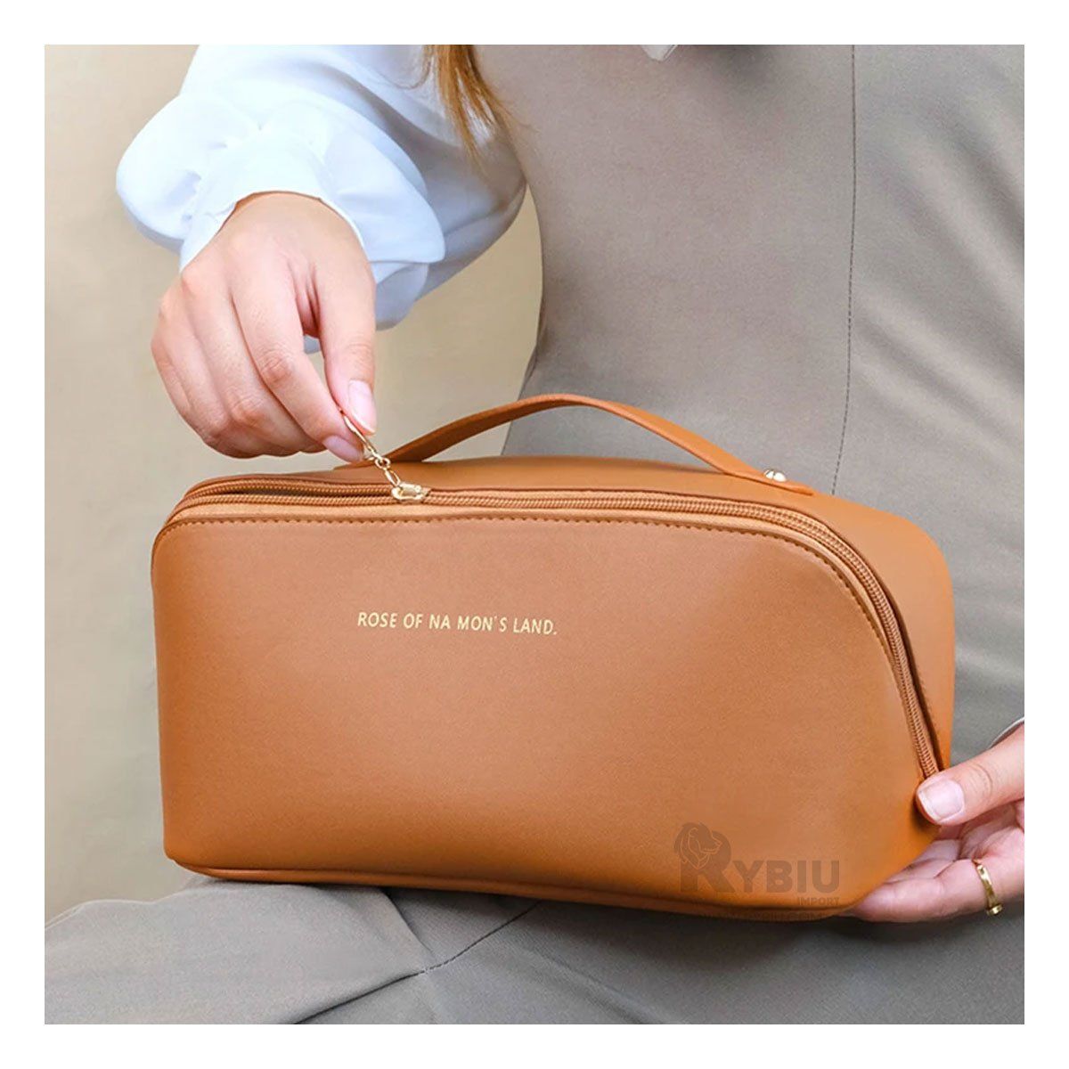 RYBIU IMPORT - Cosmetiquero para Viaje Practico en Marron Y+Gift MiniAgenda