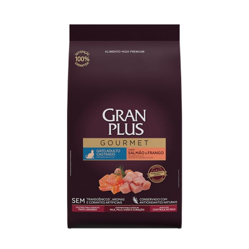 GRAN PLUS - Gran Plus Gourmet Gatos Adultos Castrados Salmon Pollo 10 Kg